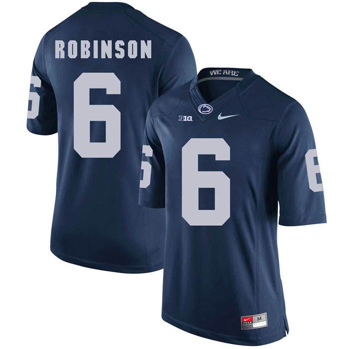 Penn State Nittany Lions #6 Andre Robinson Navy College Football Jersey